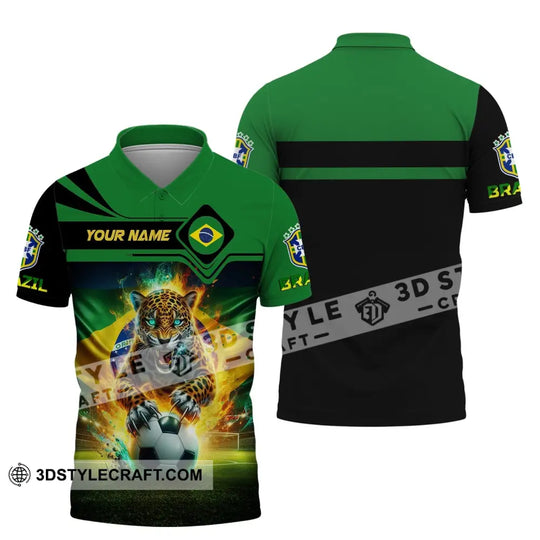 Man Shirt, Custom Name Brazil Football Shirt, Soccer T-Shirt, Gift for Football Lover style option 4