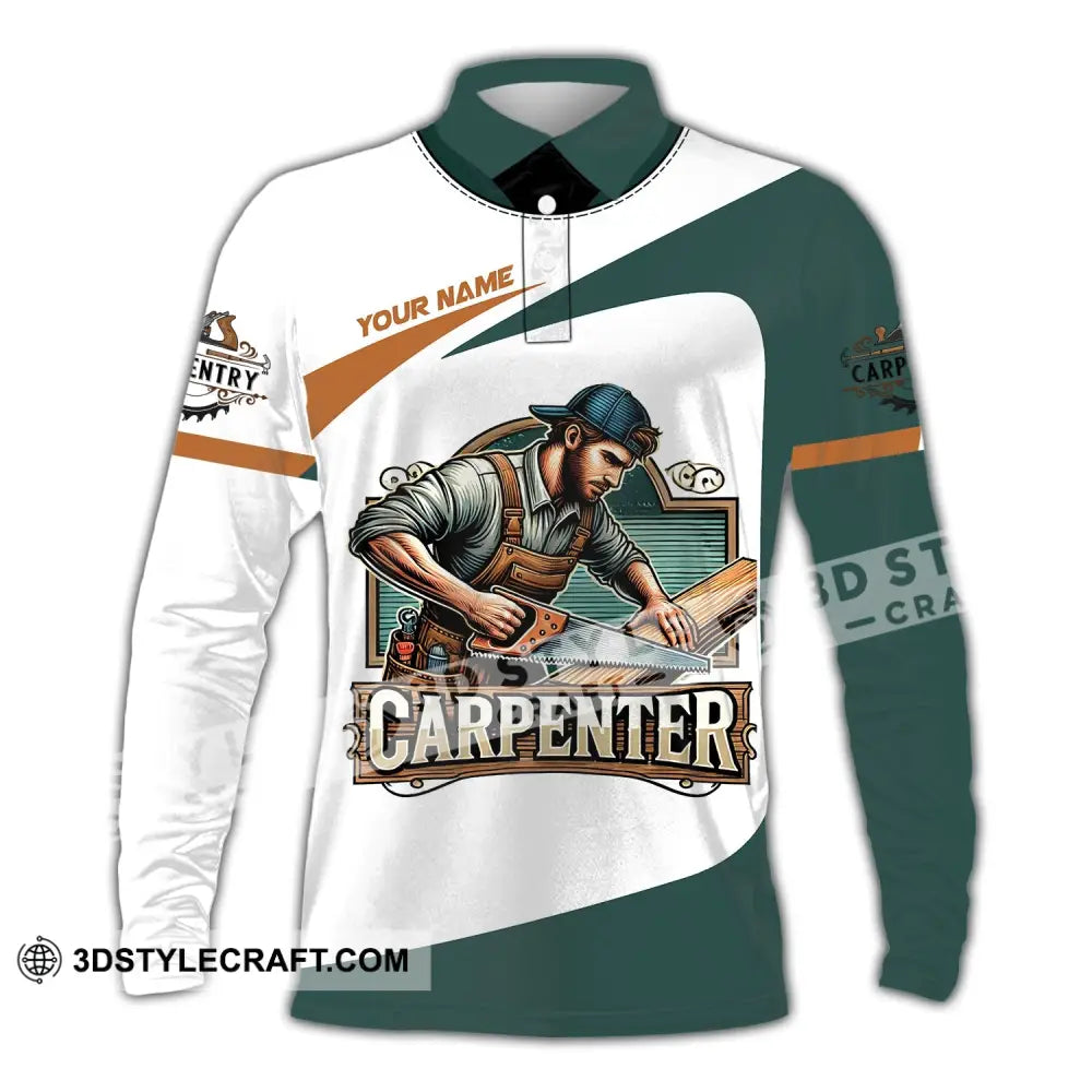 Man Shirt Custom Name Carpenter Hoodie Polo Long Sleeve / S T-Shirt