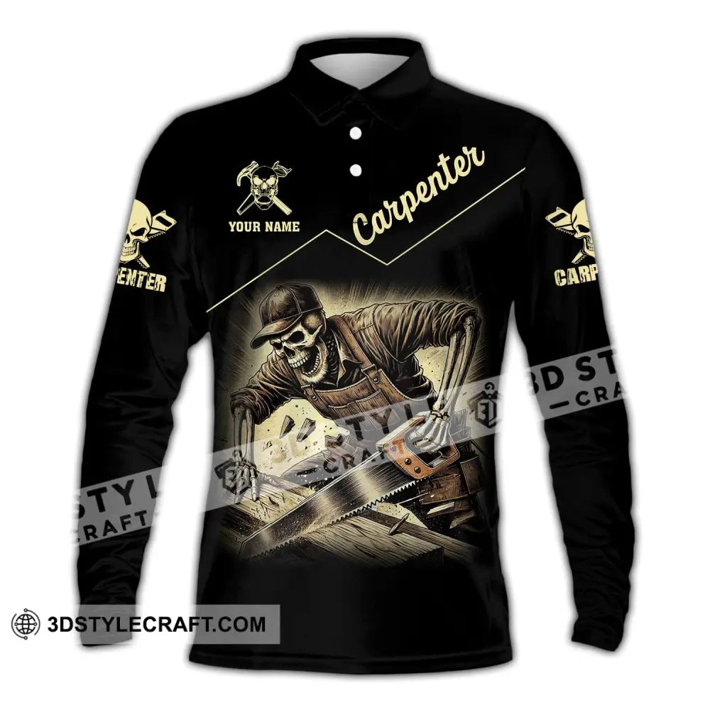 Man Shirt Custom Name Carpenter Hoodie Polo Long Sleeve / S T-Shirt