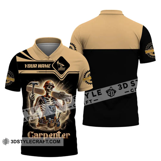 Man Shirt, Custom Name Carpenter Shirt, Carpenter Polo Long Sleeve Shirt, Gift for Carpenter style option 4