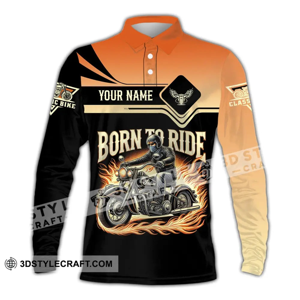 Man Shirt Custom Name Classic Bike Motorcycle T-Shirt Hoodie Long Sleeve Polo / S T-Shirt