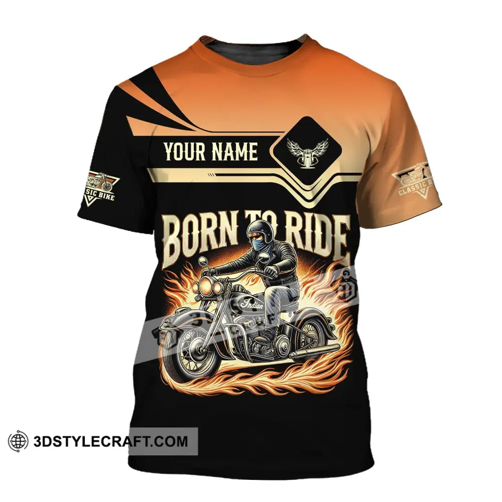 Man Shirt Custom Name Classic Bike Motorcycle T-Shirt Hoodie Long Sleeve / S T-Shirt