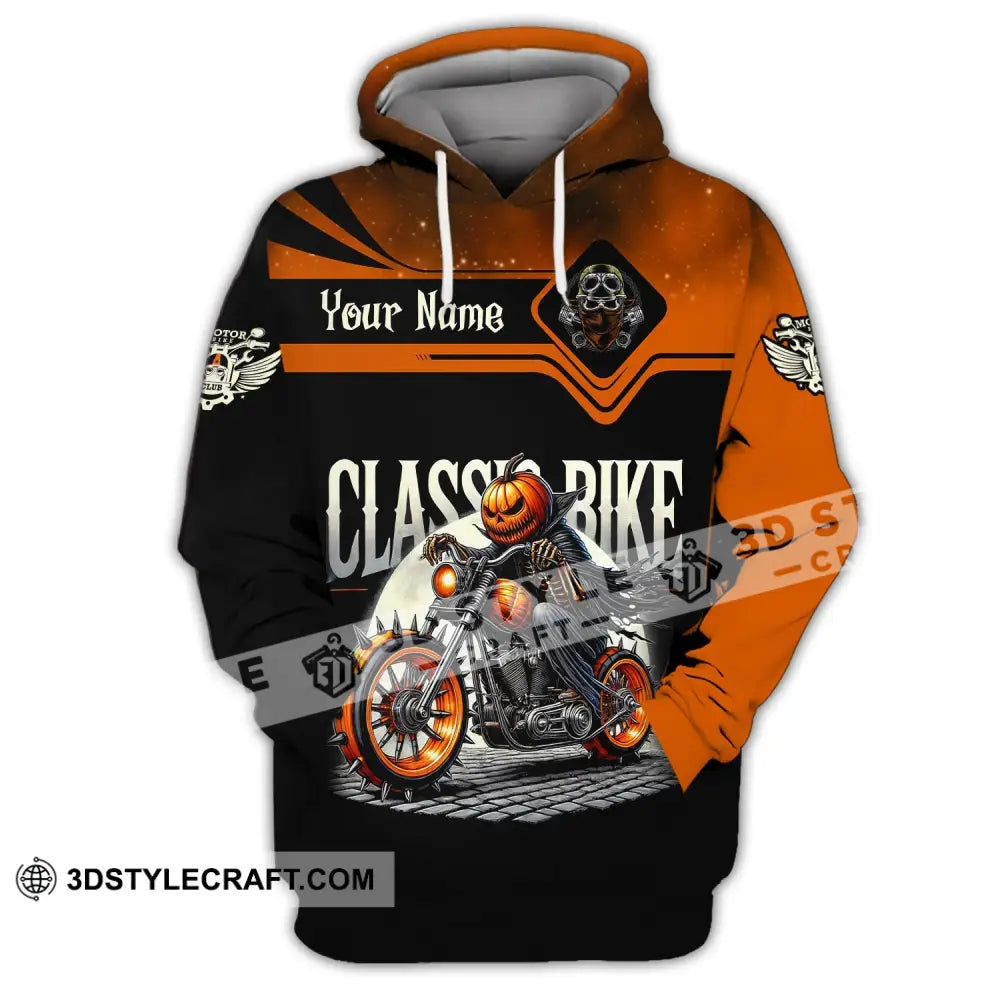 Man Shirt Custom Name Classic Bike Motorcycle T-Shirt Hoodie Long Sleeve / S T-Shirt