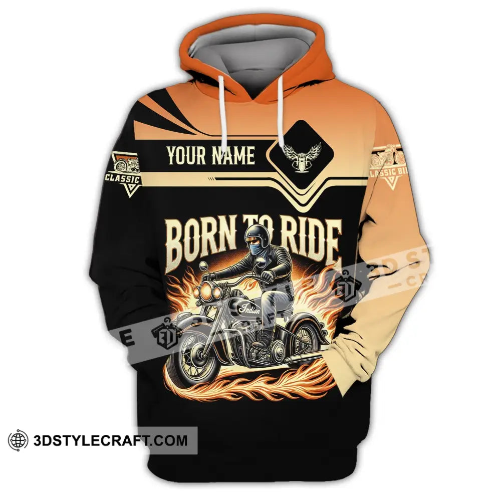 Man Shirt Custom Name Classic Bike Motorcycle T-Shirt Hoodie Long Sleeve / S T-Shirt