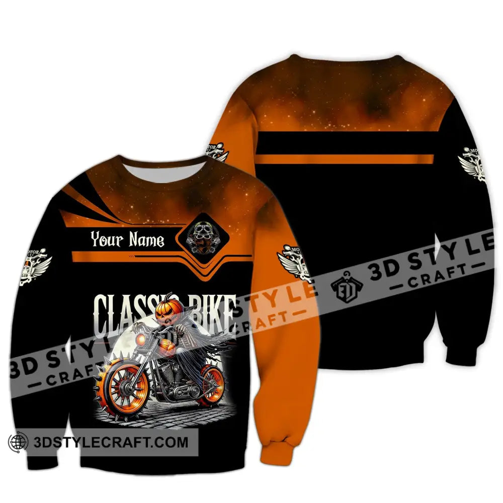 Man Shirt Custom Name Classic Bike Motorcycle T-Shirt Hoodie Long Sleeve / S T-Shirt