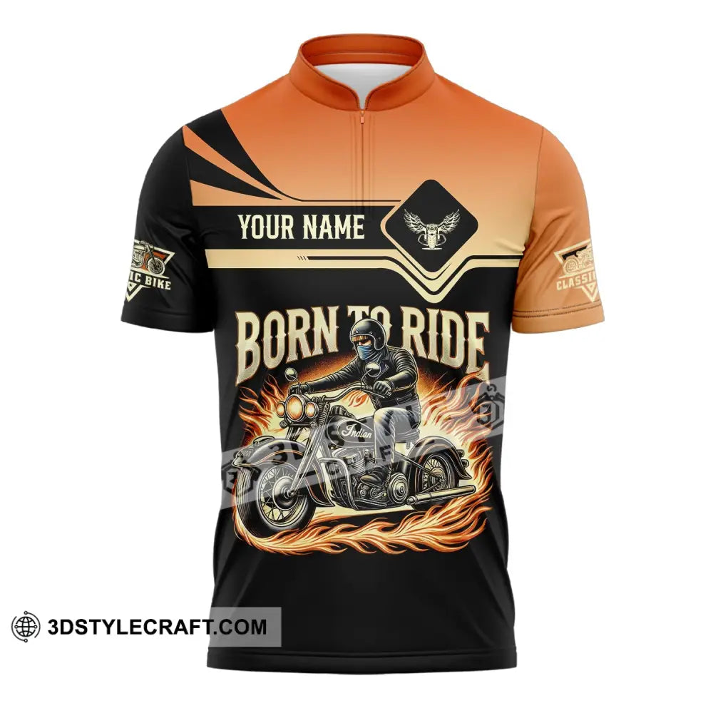 Man Shirt Custom Name Classic Bike Motorcycle T-Shirt Hoodie Long Sleeve Zipper Polo / S T-Shirt