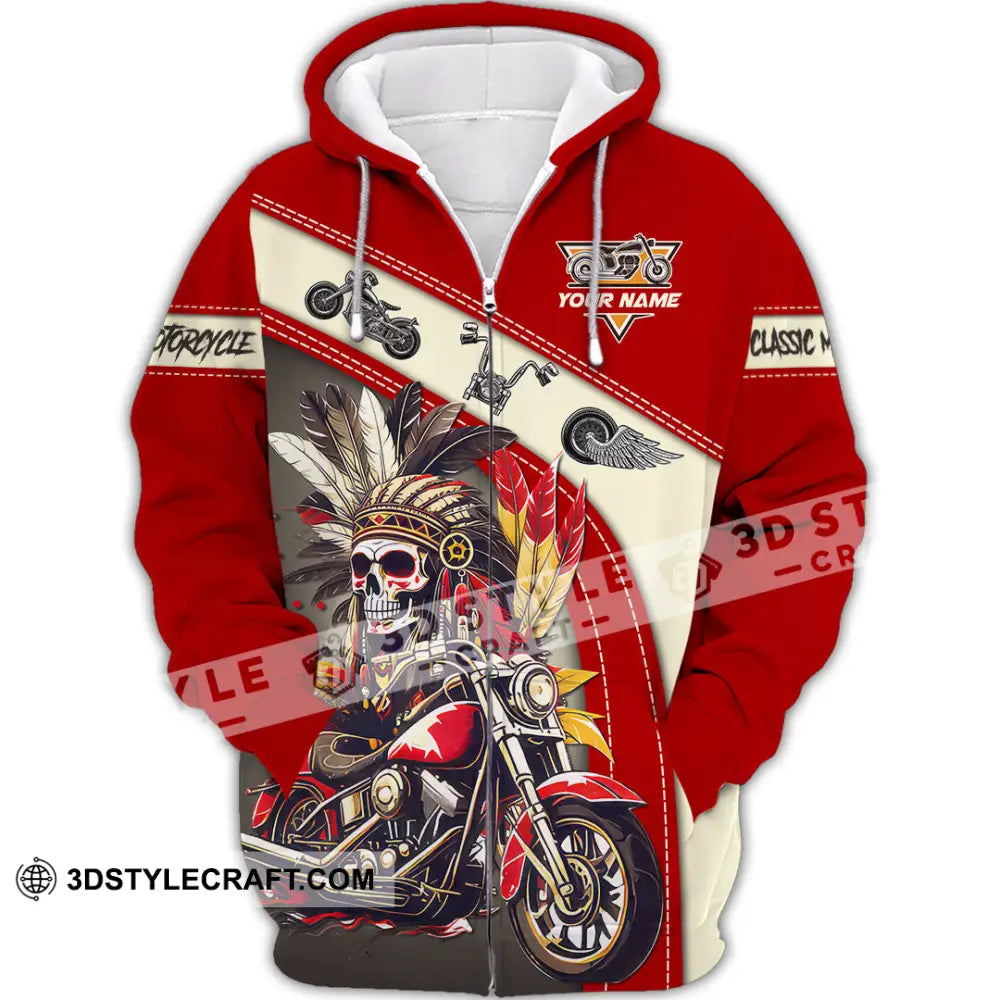 Man Shirt Custom Name Classic Motorcycle Lover Hoodie Polo Long Sleeve Zipper / S T-Shirt