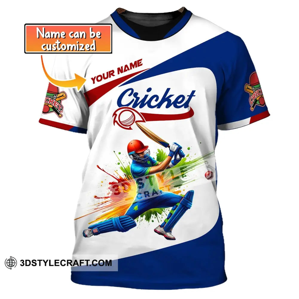 Man Shirt Custom Name Cricket T-Shirt Gift For Lover Player Apparel