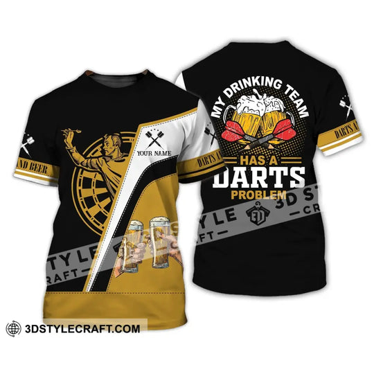 Man Shirt, Custom Name Dart and Beer Shirt, Darts T-Shirt, Gift for Darts Lover, Darts Gamer T-Shirt style option 3
