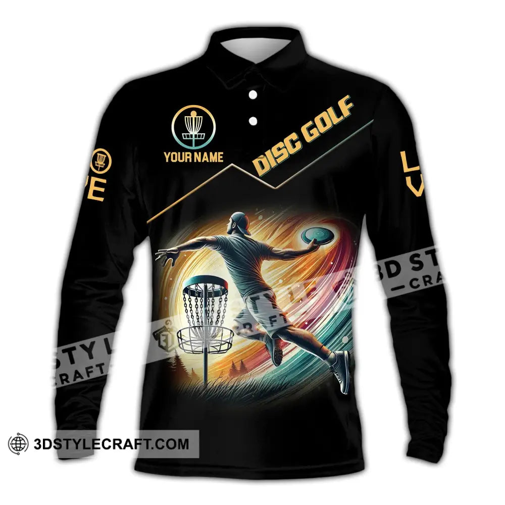 Man Shirt Custom Name Disc Golf T-Shirt Hoodie Long Sleeve Polo / S T-Shirt