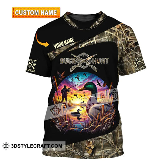 Man Shirt Custom Name Duck Hunter Hunting T-Shirt Hoodie Long Sleeve T-Shirt