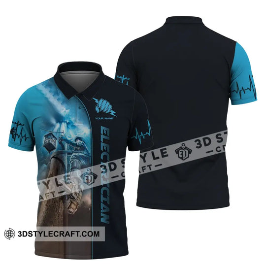 Man Shirt, Custom Name Electrician T-Shirt, Electrician Clothing, Electrical Worker Shirts style option 4