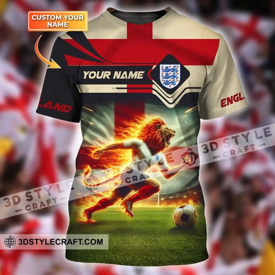 Man Shirt, Custom Name England Football Shirt, Soccer T-Shirt, Gift for Football Lover style option 2