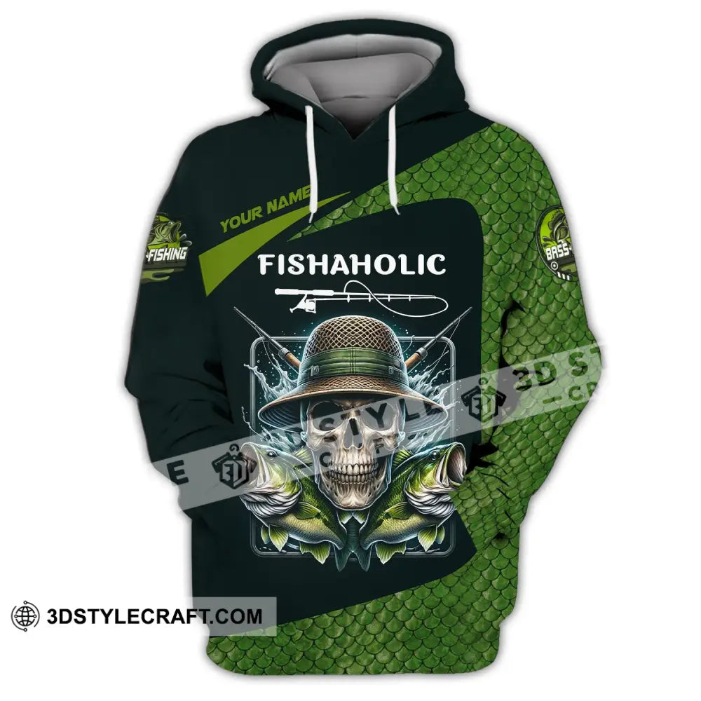 Man Shirt Custom Name Fishing Lover Fishaholic Hoodie Polo Long Sleeve / S T-Shirt