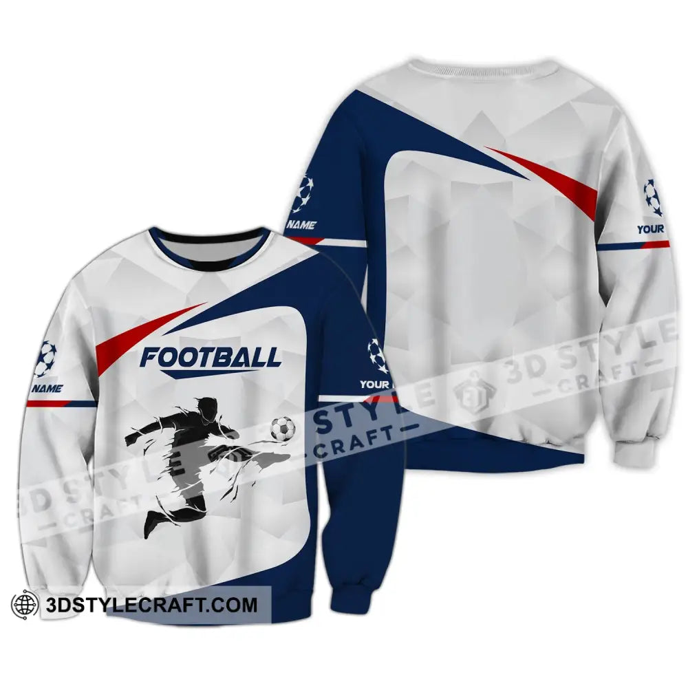 Man Shirt Custom Name Football T-Shirt Goal Gift For Lover Long Sleeve / S