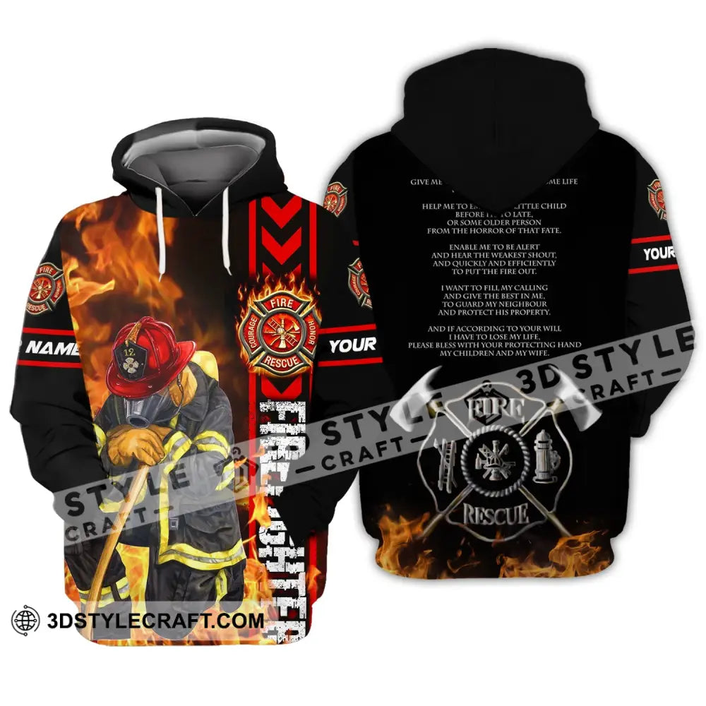 Man Shirt Custom Name For Firefighter T-Shirt Polo Hoodie / S T-Shirt