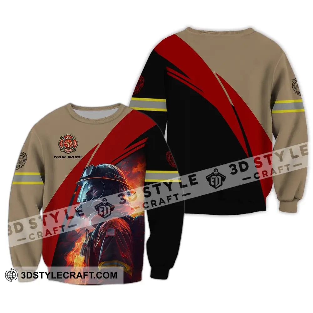 Man Shirt Custom Name For Firefighter T-Shirt Polo Long Sleeve / S T-Shirt