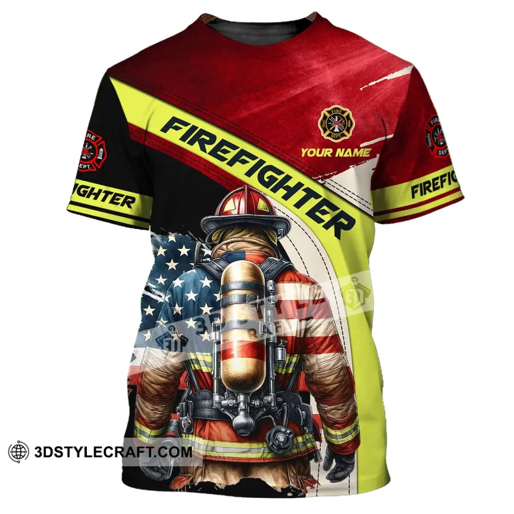 Man Shirt Custom Name For Firefighter T-Shirt Polo T-Shirt / S