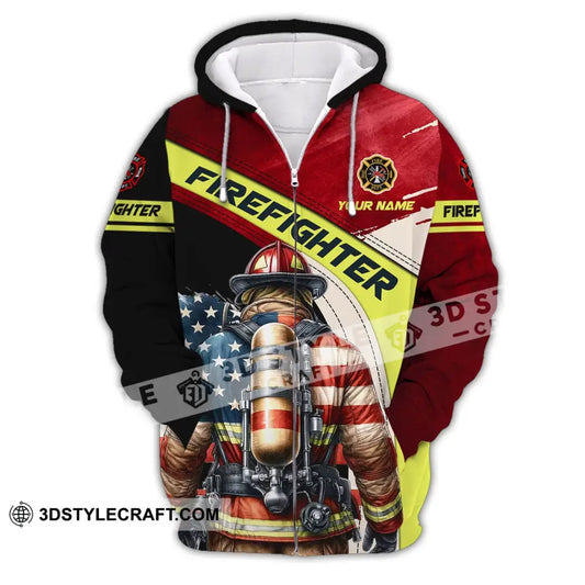 Man Shirt Custom Name For Firefighter T-Shirt Polo Zipper Hoodie / S T-Shirt