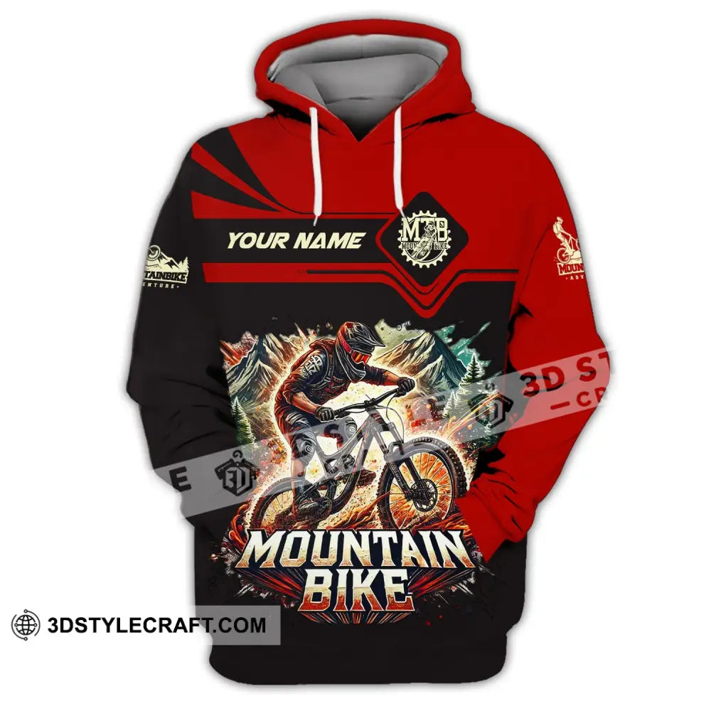 Man Shirt Custom Name For Mountain Bike Lover Gift Hoodie Long Sleeve / S T-Shirt