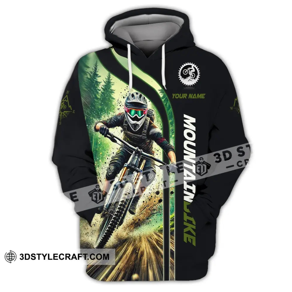 Man Shirt Custom Name For Mountain Bike Lover Polo Long Sleeve Gift Hoodie / S T-Shirt