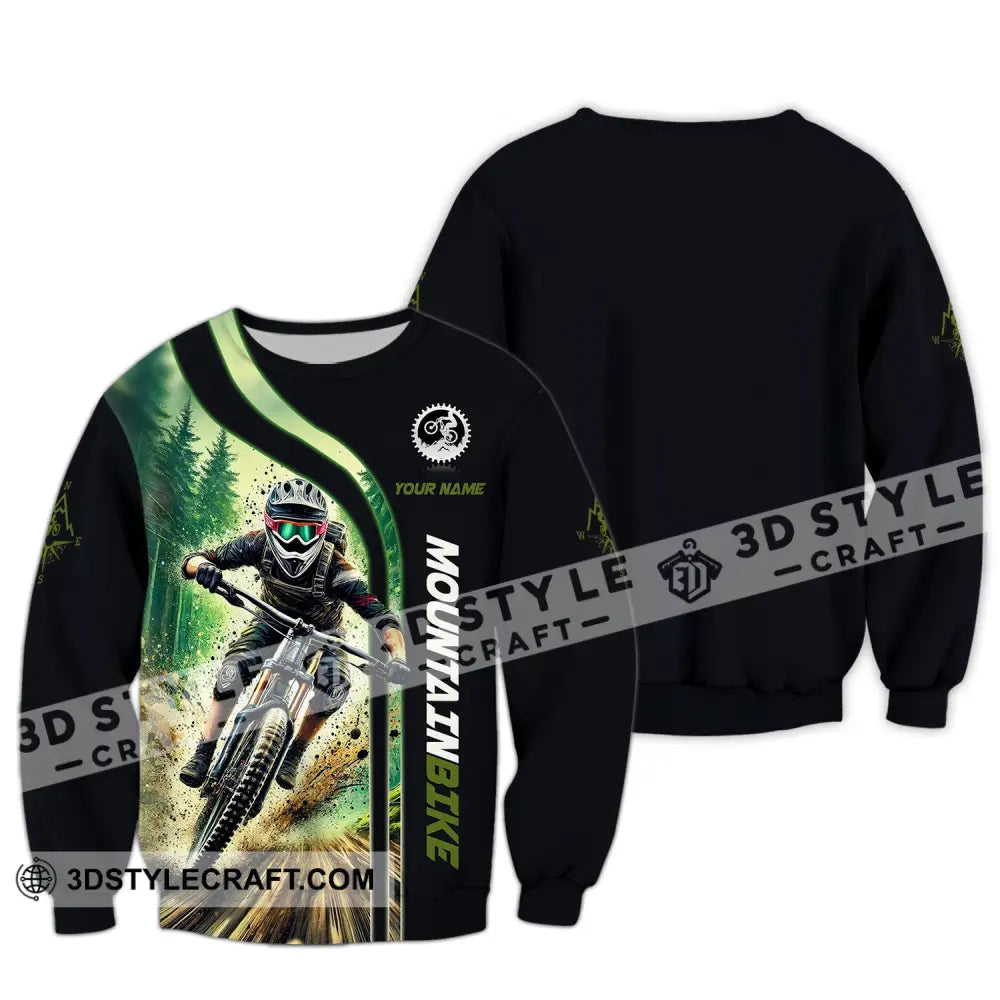 Man Shirt Custom Name For Mountain Bike Lover Polo Long Sleeve Gift / S T-Shirt