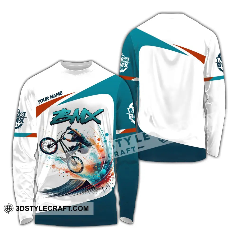 Man Shirt Custom Name For Mountain Bike Lover Polo Long Sleeve Gift / S T-Shirt