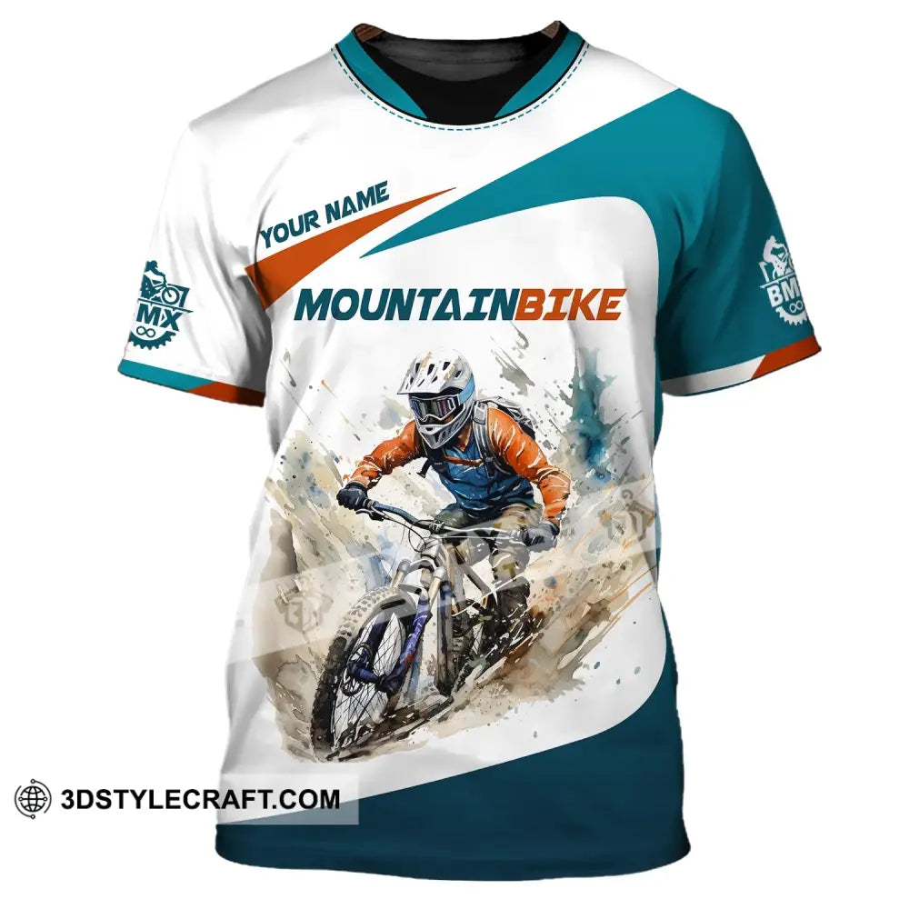 Man Shirt Custom Name For Mountain Bike Lover Polo Long Sleeve Gift T-Shirt / S T-Shirt