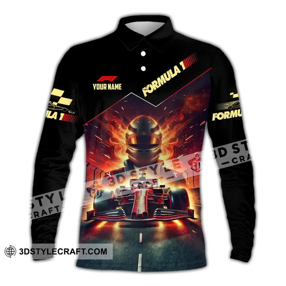 Man Shirt Custom Name Formula One F1 T-Shirt Hoodie Long Sleeve Polo / S T-Shirt