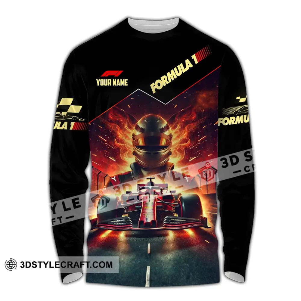 Man Shirt Custom Name Formula One F1 T-Shirt Hoodie Long Sleeve / S T-Shirt