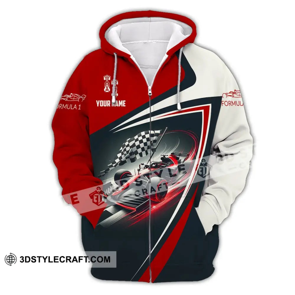 Man Shirt Custom Name Formula One F1 T-Shirt Hoodie Long Sleeve Zipper / S T-Shirt