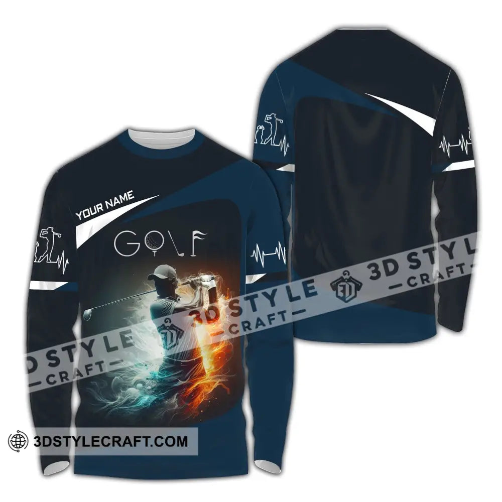 Man Shirt Custom Name Golf T-Shirt For Club Gift Lovers Long Sleeve / S T-Shirt