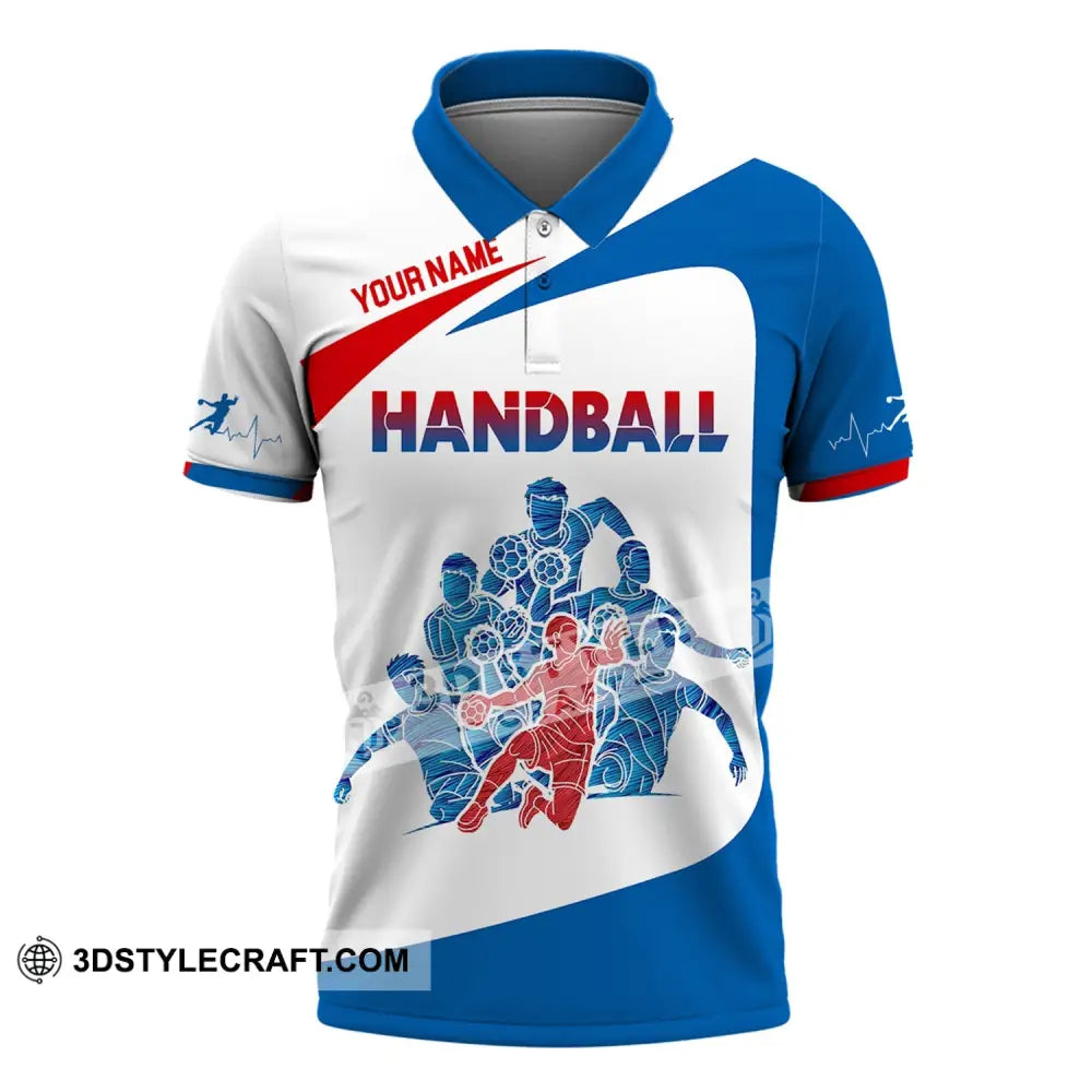 Man Shirt Custom Name Handball Player Hoodie Polo Long Sleeve / S T-Shirt