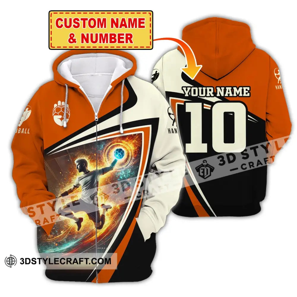 Man Shirt Custom Name Handball Player Hoodie Polo Long Sleeve T-Shirt