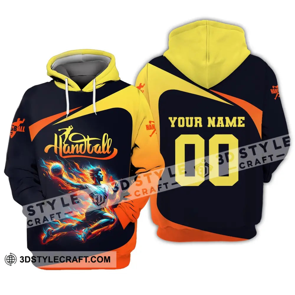 Man Shirt Custom Name Handball T-Shirt Hoodie For Players / S