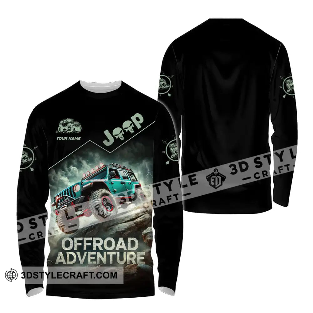 Man Shirt Custom Name Jeep Lover Gift Polo Long Sleeve Hoodie / S T-Shirt