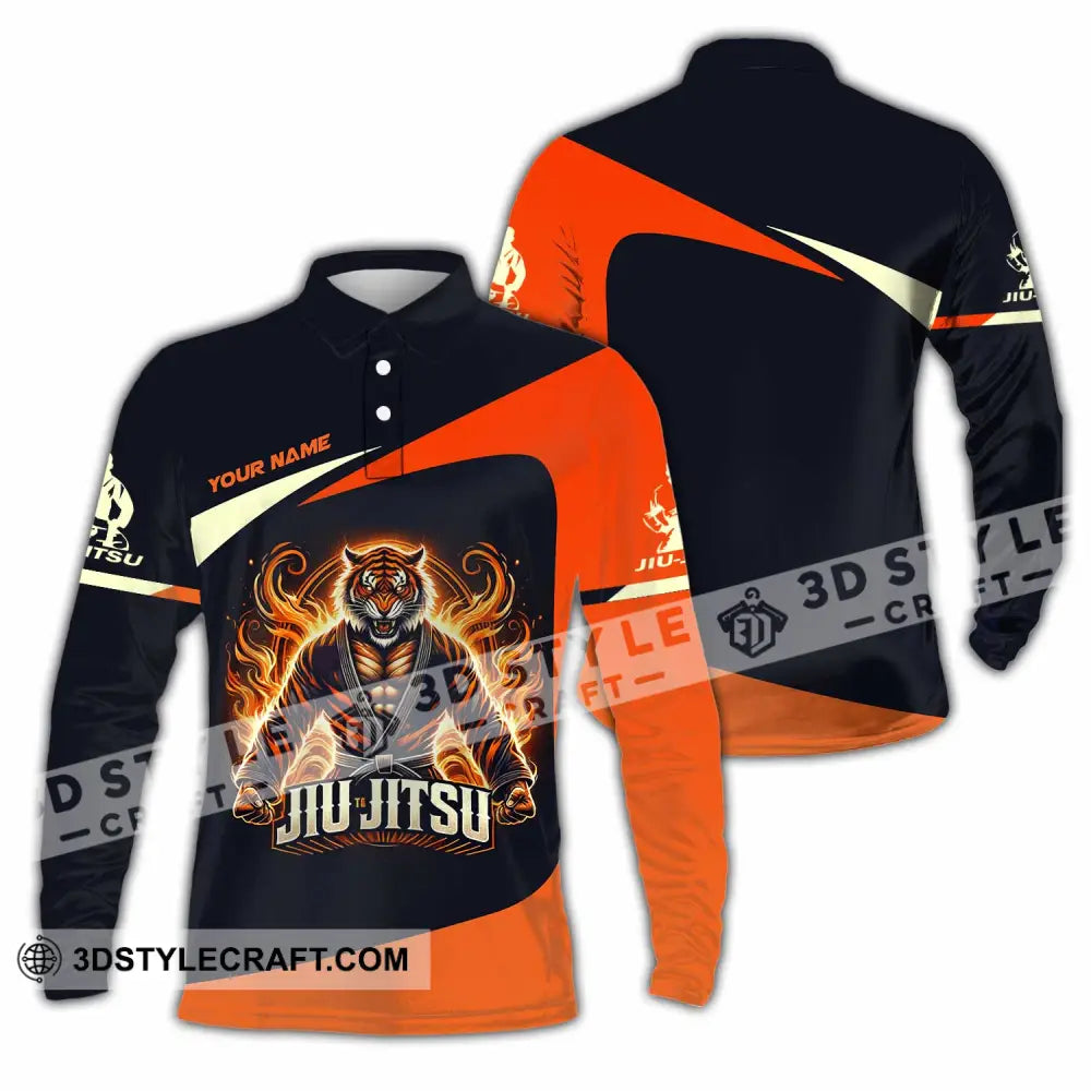 Man Shirt Custom Name Jiujutsu Lover Hoodie Polo Long Sleeve / S T-Shirt