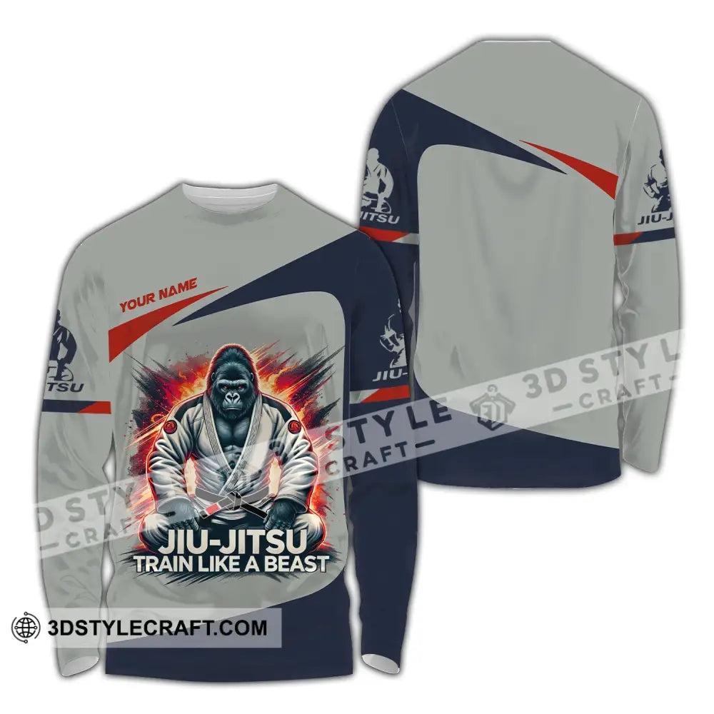 Man Shirt Custom Name Jiujutsu Lover Hoodie Polo Long Sleeve / S T-Shirt