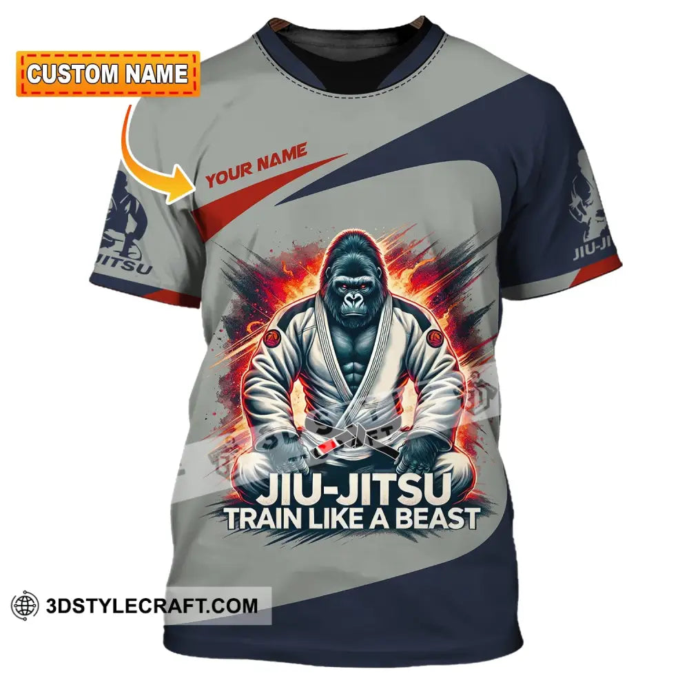 Man Shirt Custom Name Jiujutsu Lover Hoodie Polo Long Sleeve T-Shirt