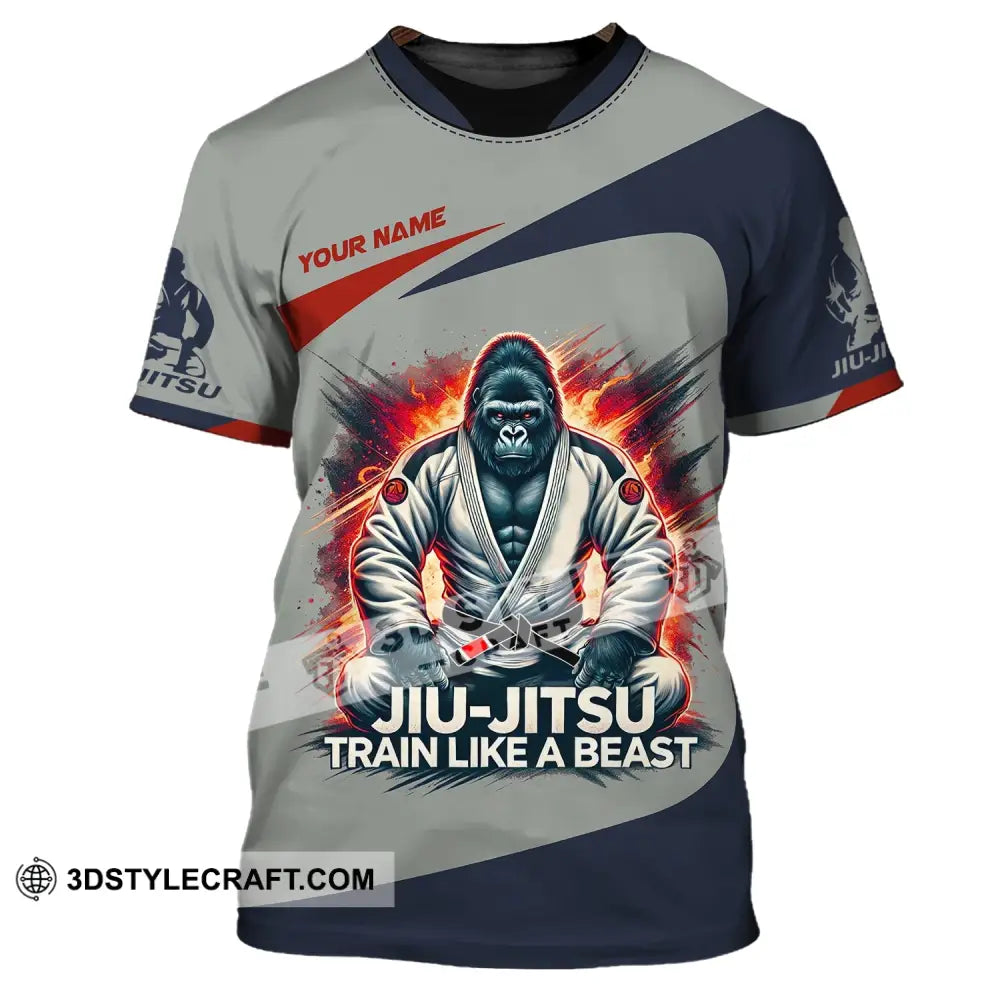 Man Shirt Custom Name Jiujutsu Lover Hoodie Polo Long Sleeve T-Shirt / S T-Shirt