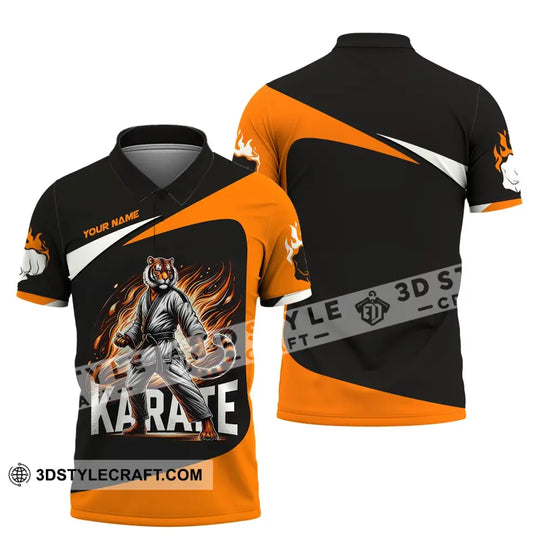Man Shirt, Custom Name Karate Shirt, Karate Hoodie Shirt Polo Long Sleeve, Gift for Karate Lovers style option 4