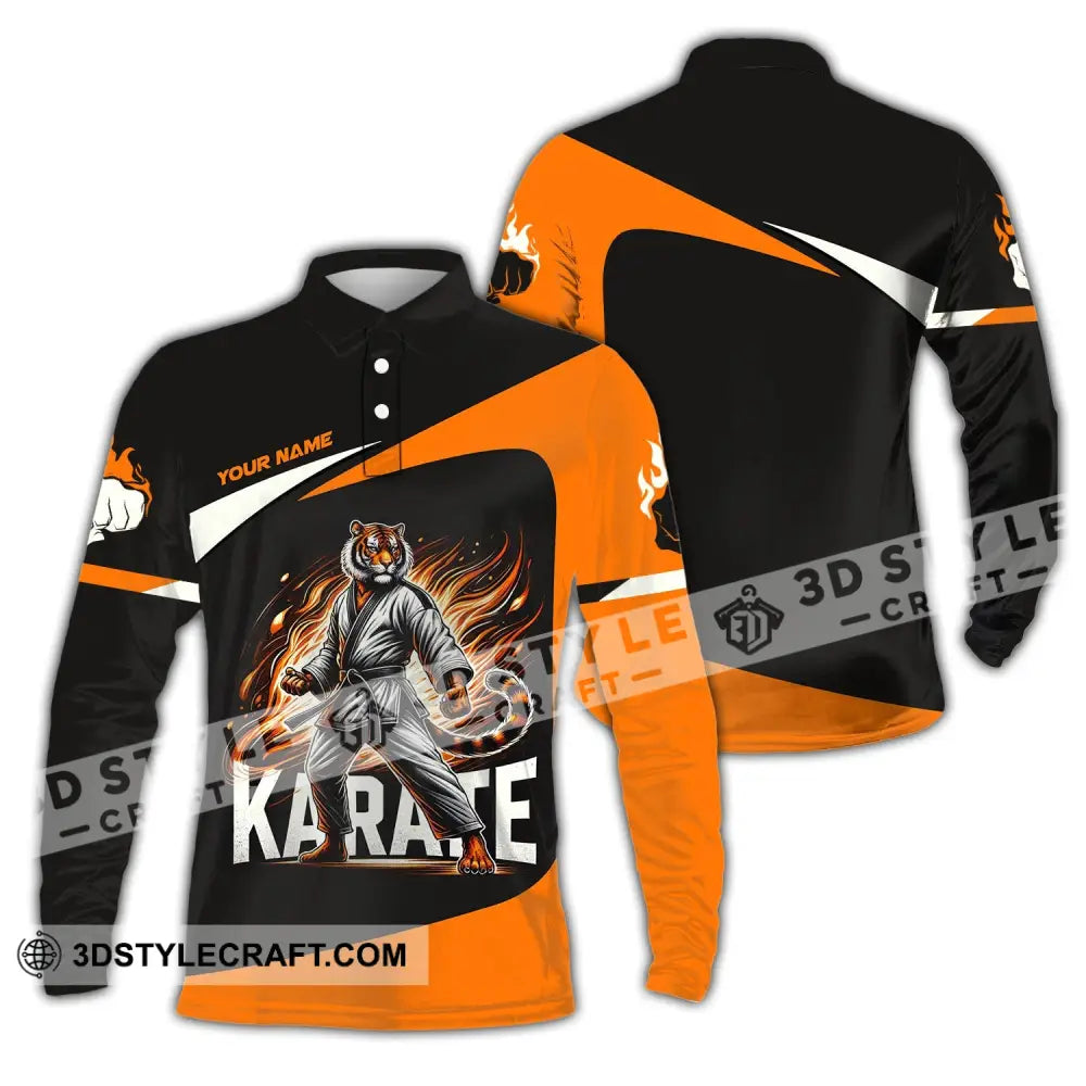 Man Shirt Custom Name Karate Hoodie Polo Long Sleeve Gift For Lovers / S T-Shirt