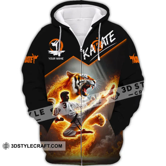 Man Shirt, Custom Name Karate Shirt, Karate Lover Polo Long Sleeve Shirt, Karate Gift style option 3
