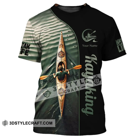 Man Shirt, Custom Name Kayaking Shirt, Kayaking Polo Long Sleeve, Kayaking Love T-Shirt style option 2
