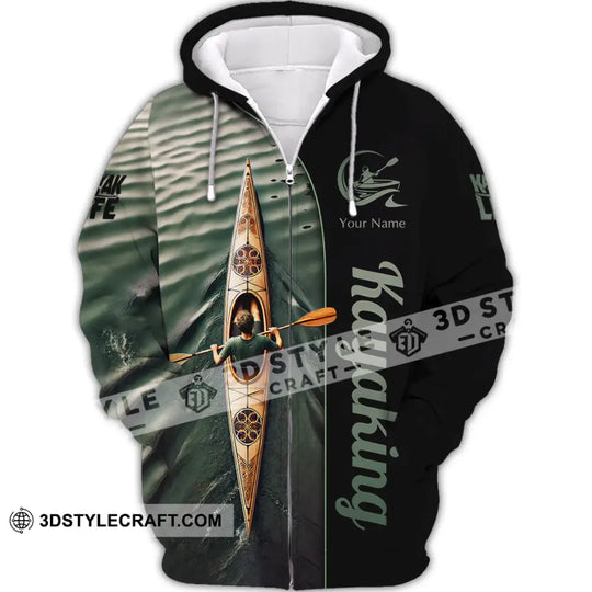 Man Shirt, Custom Name Kayaking Shirt, Kayaking Polo Long Sleeve, Kayaking Love T-Shirt style option 3