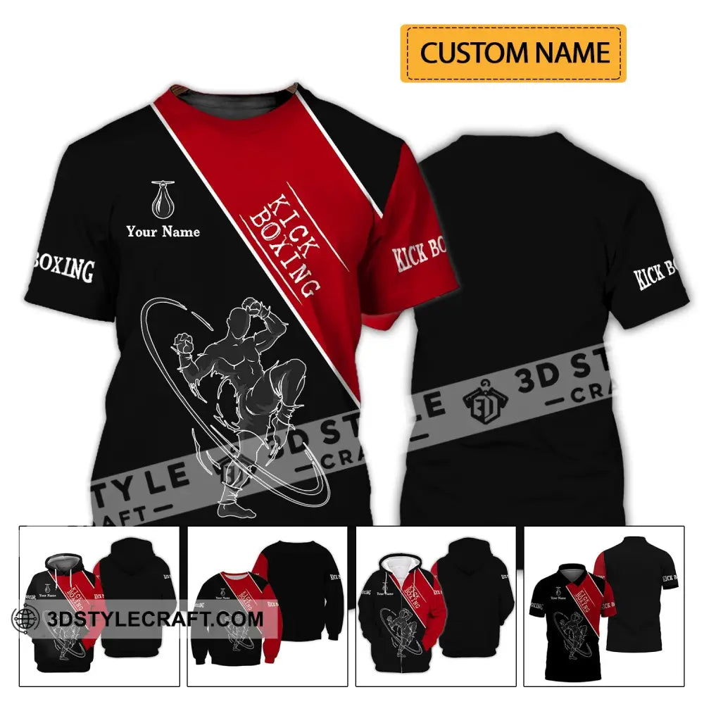 Man Shirt - Custom Name Kick Boxing T-Shirt