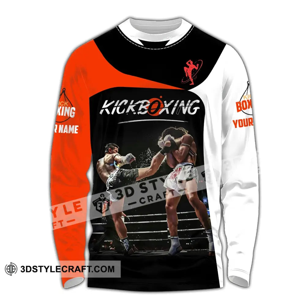 Man Shirt Custom Name Kickboxing Hoodie Polo Long Sleeve / S T-Shirt