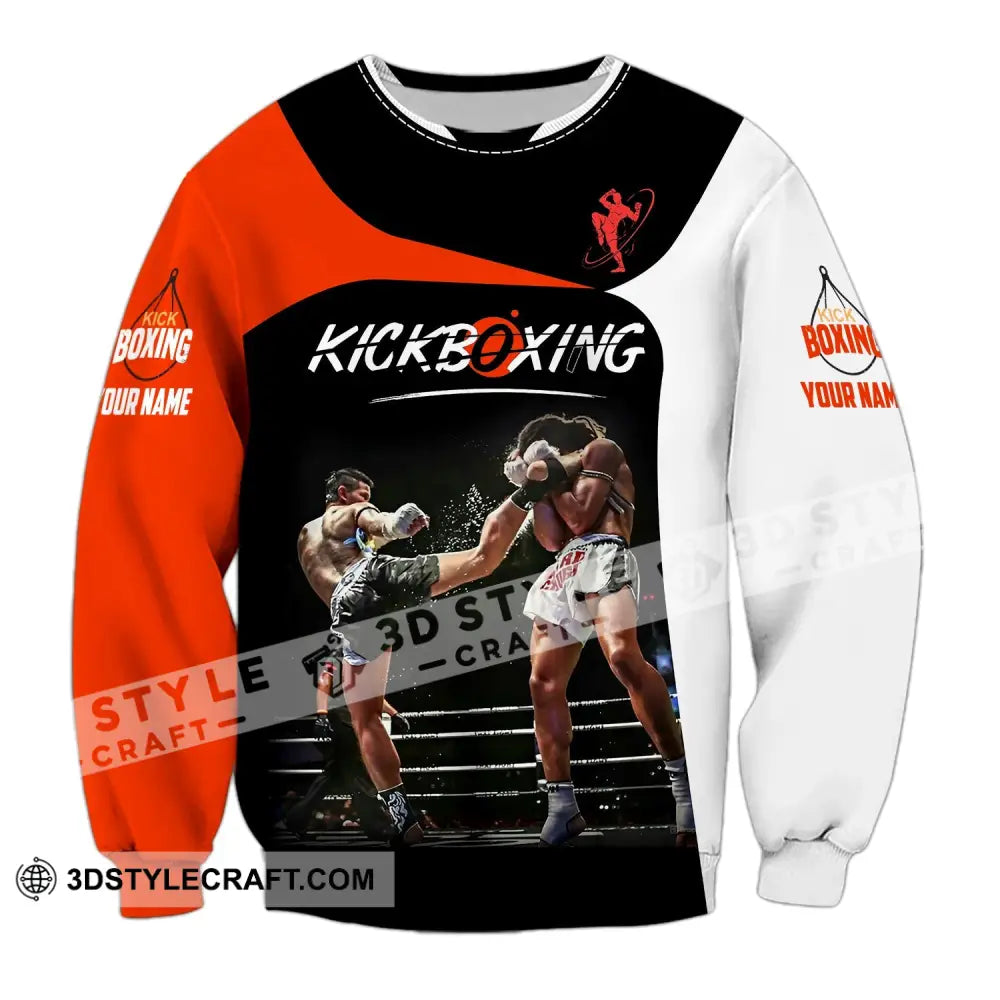 Man Shirt Custom Name Kickboxing Hoodie Polo Long Sleeve / S T-Shirt