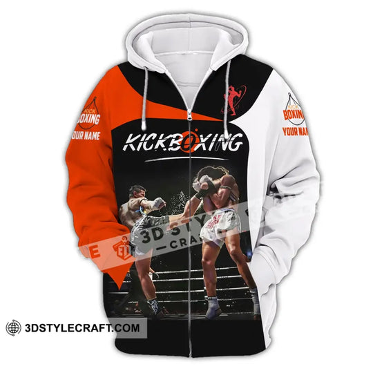 Man Shirt, Custom Name Kickboxing Shirt, Kickboxing  Hoodie Polo Long Sleeve Shirt style option 3