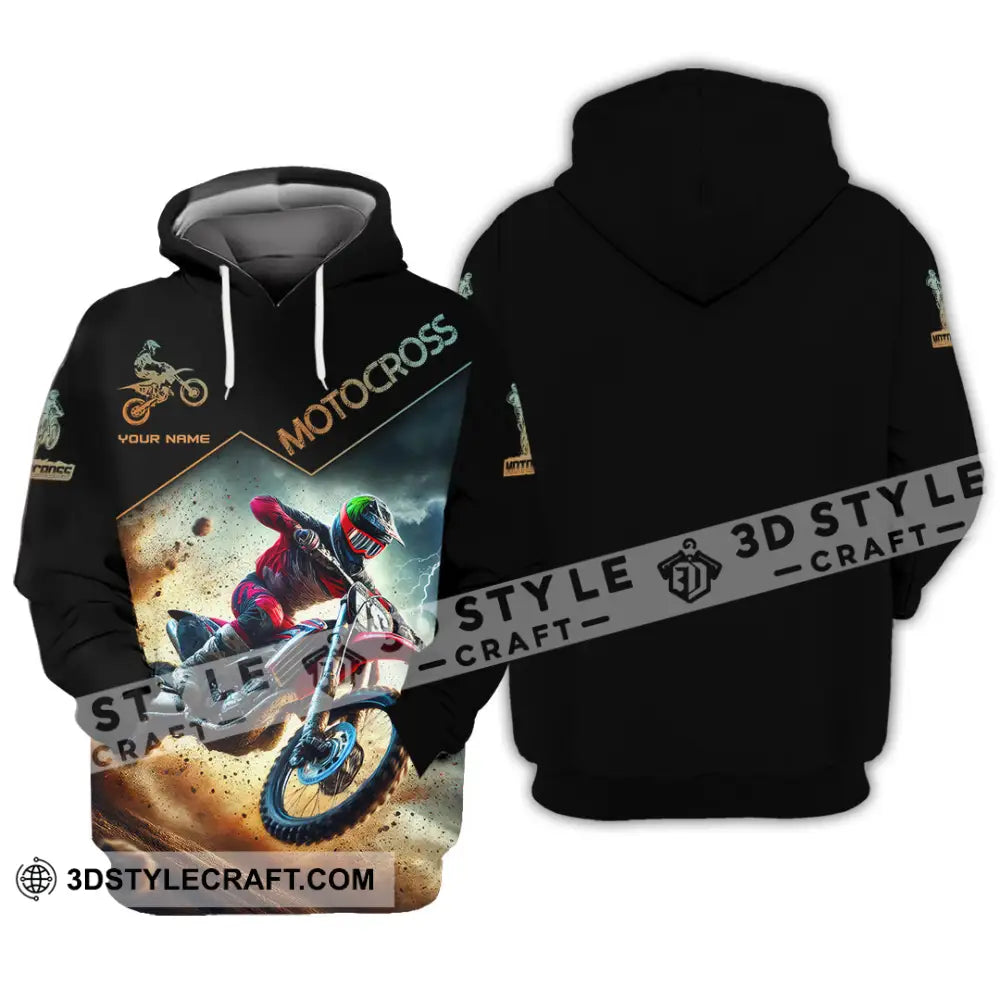 Man Shirt Custom Name Moto Cross Gift Polo Long Sleeve Hoodie / S T-Shirt